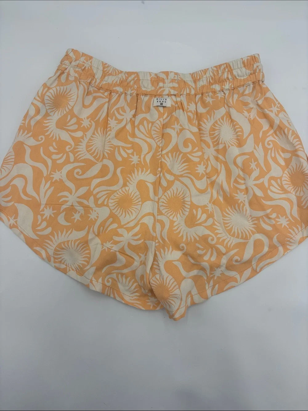 Billabong Orange Print Drawstring Shorts